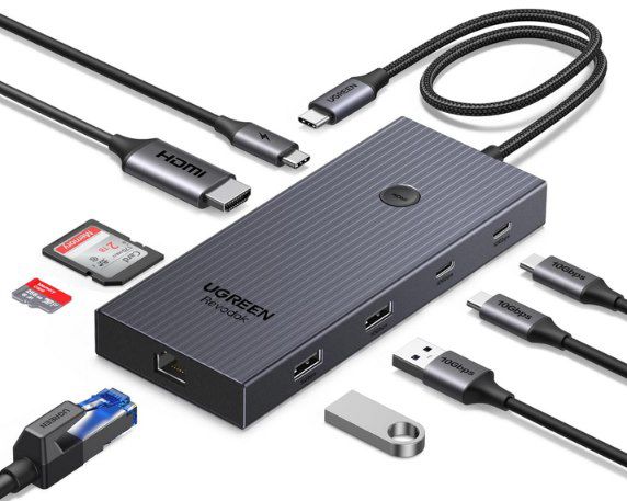 UGREEN Revodok Pro 9in1 USB C Hub mit 10Gbps & 4K HDMI für 29,99€ (statt 40€)