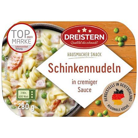 🍝 4x Dreistern Schinkennudeln mit Gemüse, je 280g ab 7,16€ (statt 10€)