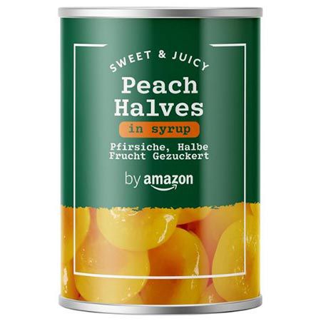 🍑 4 x by Amazon Pfirsiche, Halbe Frucht, Gezuckert, 411g ab 9,51€ (statt 16€)