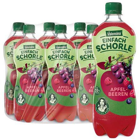 🥤 6er Pack Valensina Einfach Schorle Apfel-Beeren, 0,75l ab 6,42€ (statt 9€)