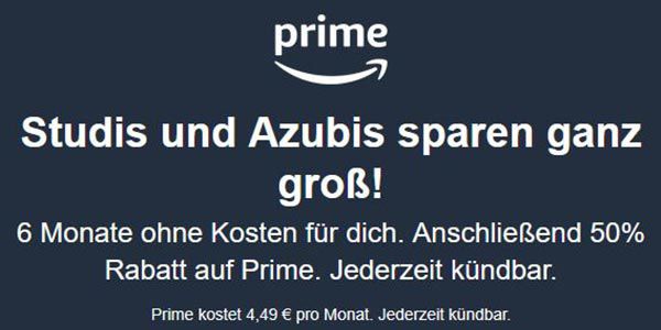 🛒 Amazon Prime: Mitgliedschaft für junge Menschen zum halben Preis 🔥 Nur 3,75€ pro Monat!