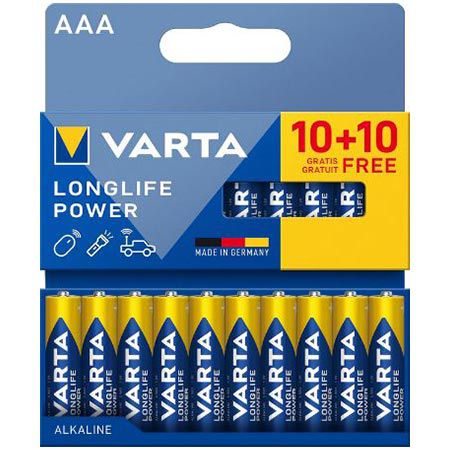 🔋 20er Pack VARTA Batterien AAA, Longlife Power, 1,5V ab 7,57€ (statt 10€)