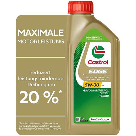 🛢️ 1 Liter Castrol Edge 5W 30 LL Longlife Motoröl für 9,85€ (statt 15€)