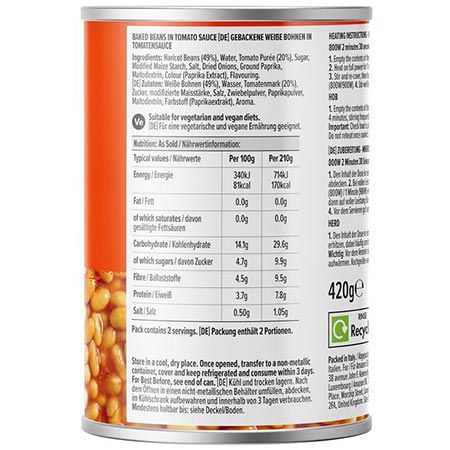 🫘 4 x by Amazon Baked Beans in Tomatensauce, je 420g ab 5,25€