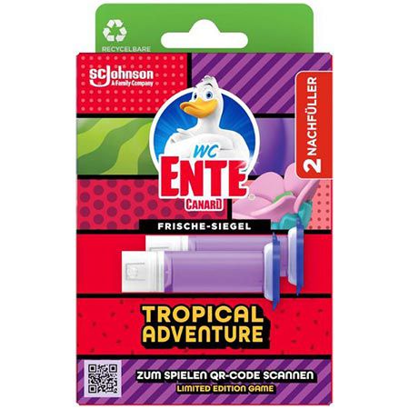 🚽 2er Pack WC-Ente Frische-Siegel Nachfüller, Tropical Adventure ab 3,55€ (statt 5€)