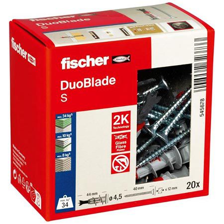 🖼️ 20er Pack fischer DuoBlade S, Gipskartondübel inkl. Schraube für 9,99€ (statt 16€)