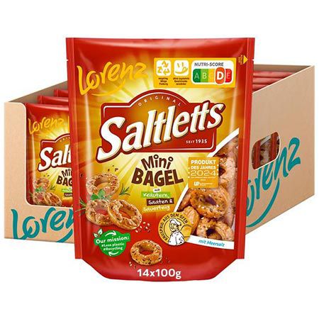 🥯 14er Pack Lorenz Saltletts Mini Bagel, je 100g ab 22€ (statt 31€)
