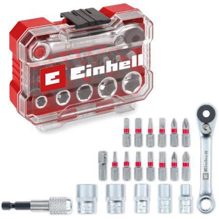 🧰 Original Einhell XS-CASE Bit- & Steckschlüssel-Set, 21-tlg. für 14,99€ (statt 20€)