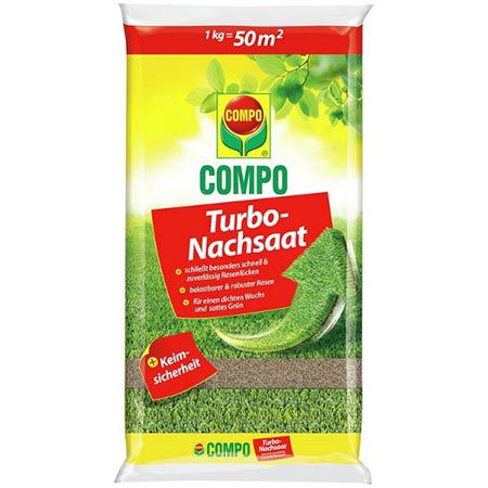 🏡 1Kg COMPO Turbo Nachsaat Rasensamen, bis 50 m² ab 10,63€ (statt 17€)