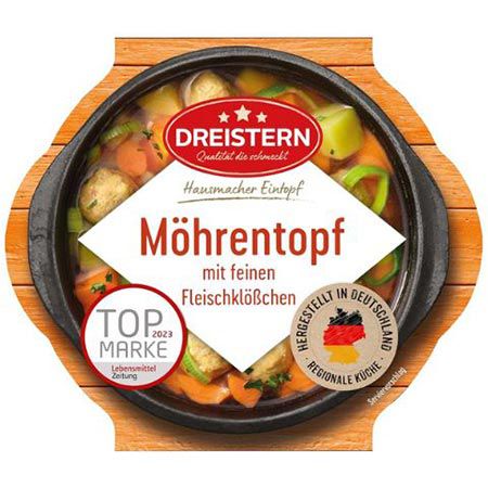 🥕 Dreistern Möhreneintopf mit Fleischbällchen, 400g ab 2€ (statt 3,29€)