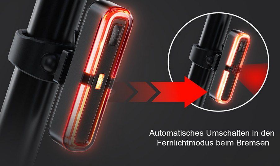 🔴 OnMeto LED Fahrrad Rücklicht mit Bremsanzeige für 9,99€ (statt 25€)