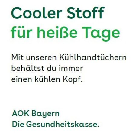 Lokal: Gratis Kühlhandtuch bei der AOK Bayern