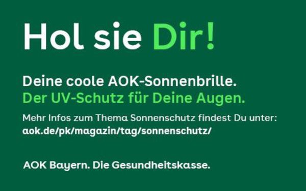 😎Lokal: Gratis Sonnenbrille bei der AOK Bayern