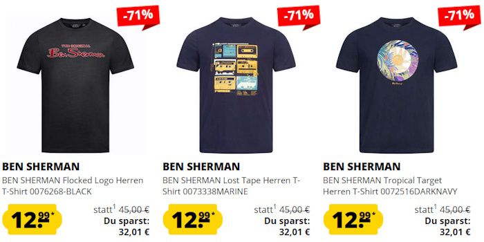 Ben Sherman T Shirt Sale   je T Shirt ab nur 12,99€ (statt 24€)   24 Designs!