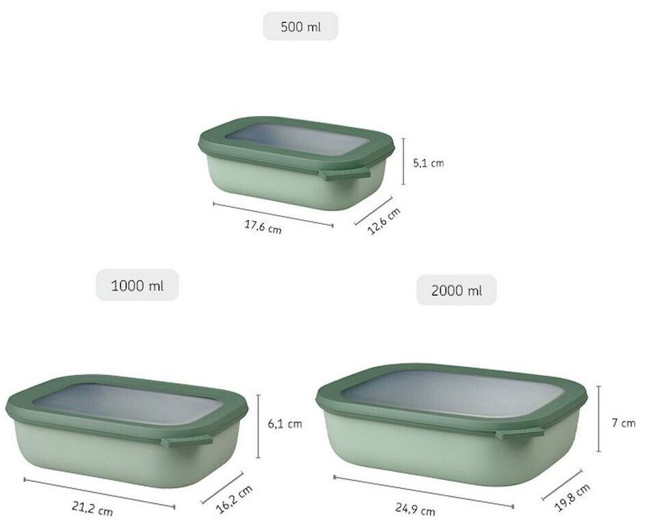 Mepal Multischale Cirqula Rectangular 3 teiliges Set in Schwarz für 15,90€ (statt 22€)