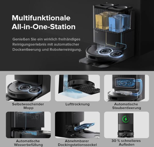 roborock Qrevo Serie Saugroboter mit Wischfunktion 8000Pa + gratis Beutel für 419,99€ (statt 560€)