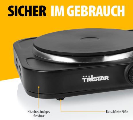 Tristar Tragbare Doppel Kochplatte 2500W für 31,99€ (statt 40€)