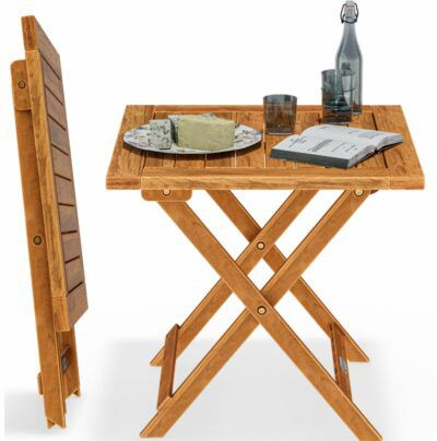 Casaria Gartentisch, geöltes Akazienholz 46cm x 46cm – klappbar für 29,95€ (statt 34€)