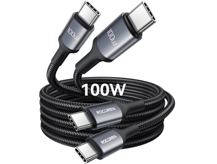 2x Rocoren USB C Schnellladekabel 100W Nylon Geflochten für 5,47€ (statt 13€)