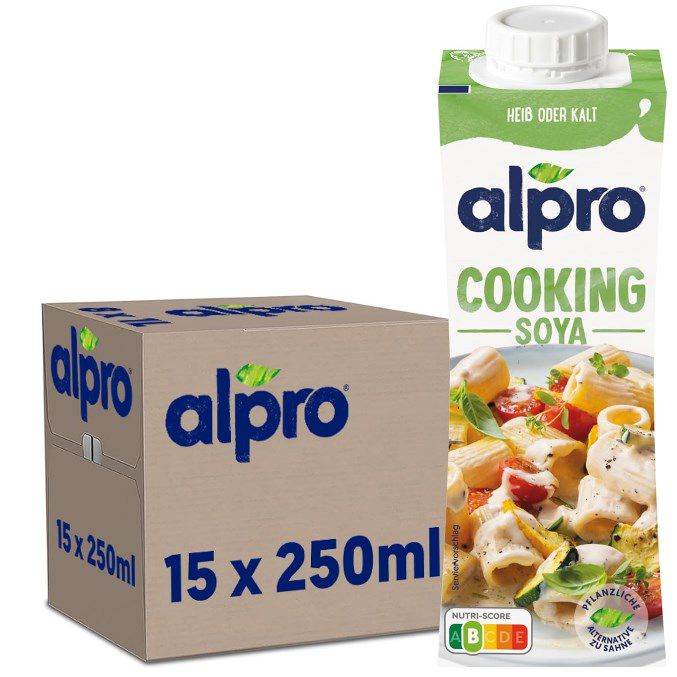 15 x 250ml Alpro Cooking Soya Vegane Kochcreme aus Soya für 13,50€ (statt 21€)