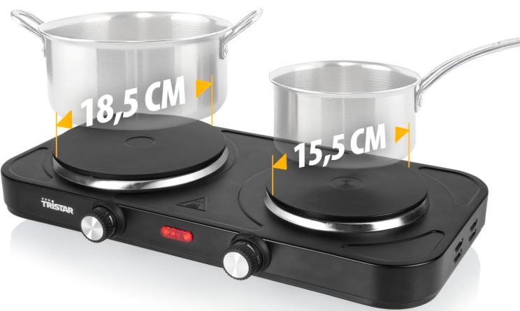 Tristar Tragbare Doppel Kochplatte 2500W für 31,99€ (statt 40€)