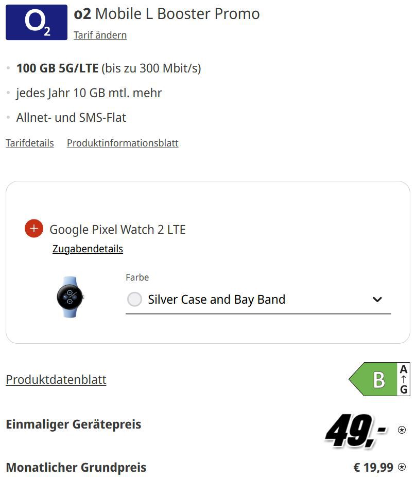 📱 Google Pixel 9a für 49€ + Pixel Watch 2 + o2 Allnet 100GB für 19,99€ mtl.