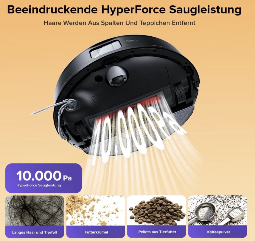 roborock Q10 S5 Set Saugroboter + Wischen, für Tierhaare für 219,99€ (statt 300€)