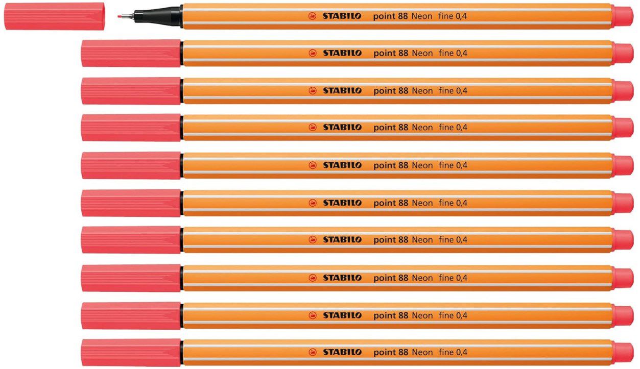 ✏️ 10x STABILO Fineliner point 88 rot o. pink ab 2,25€ (statt 9€)