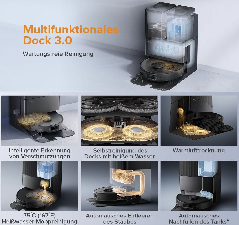 roborock Qrevo Edge S5A mit 17.000Pa + ausfahrbare Seitenbürste für 699,99€ (statt 800€)
