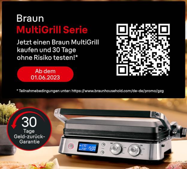 🥩🍔Braun MultiGrill CG 9043 mit Display in Silber für 149,90€ (statt 190€)