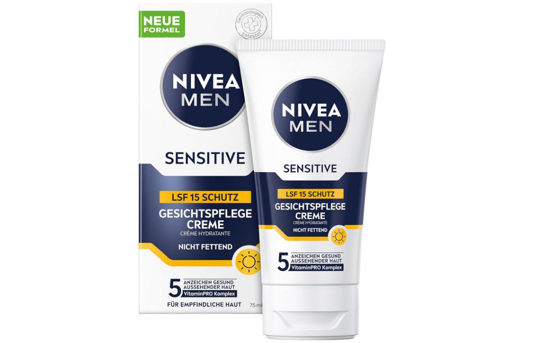 NIVEA MEN Sensitive Gesichtspflege Creme mit LSF 15 für 5€ (statt 7,45€)