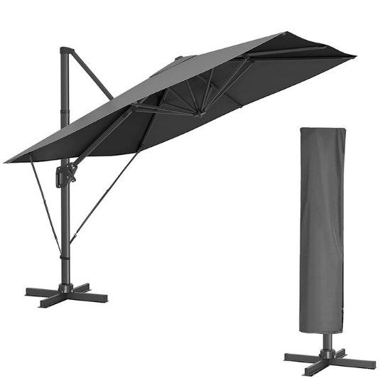 SONGMICS Sonnenschirm Ampelschirm grau für 165,99€ (statt 209€)