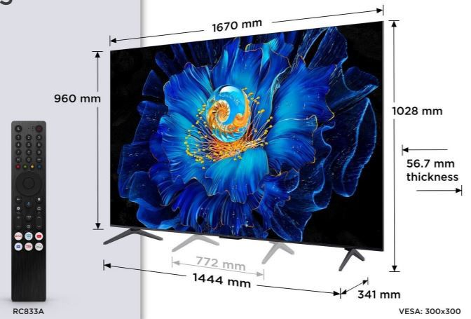 TCL 75C61KS 75 Zoll QD Mini LED TV für 699€ (statt 799€)