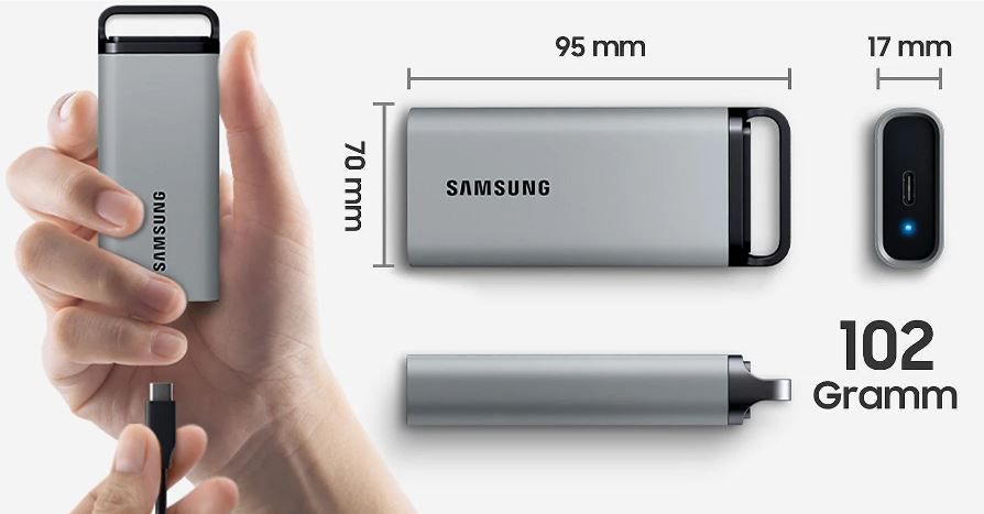 Samsung Portable SSD T5 Evo 2TB in Grau   Mac kompatibel für 83,19€ (statt 100€)