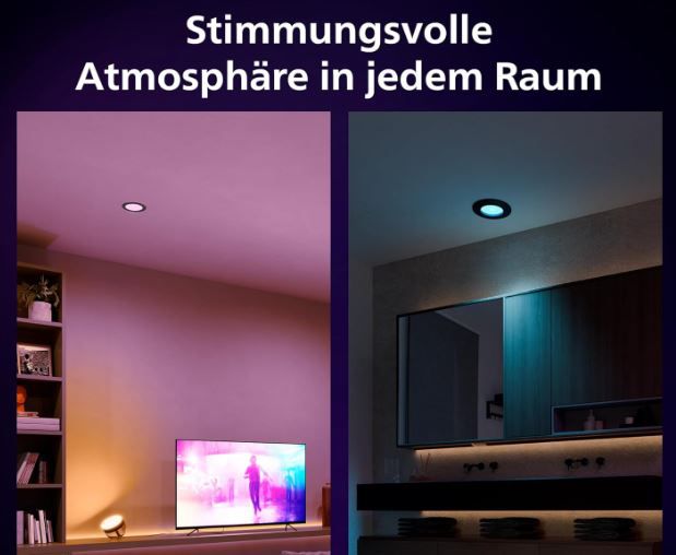 Philips Hue Smart Slim Einbauleuchte 3er Pack für 164,99€ (statt 195€)