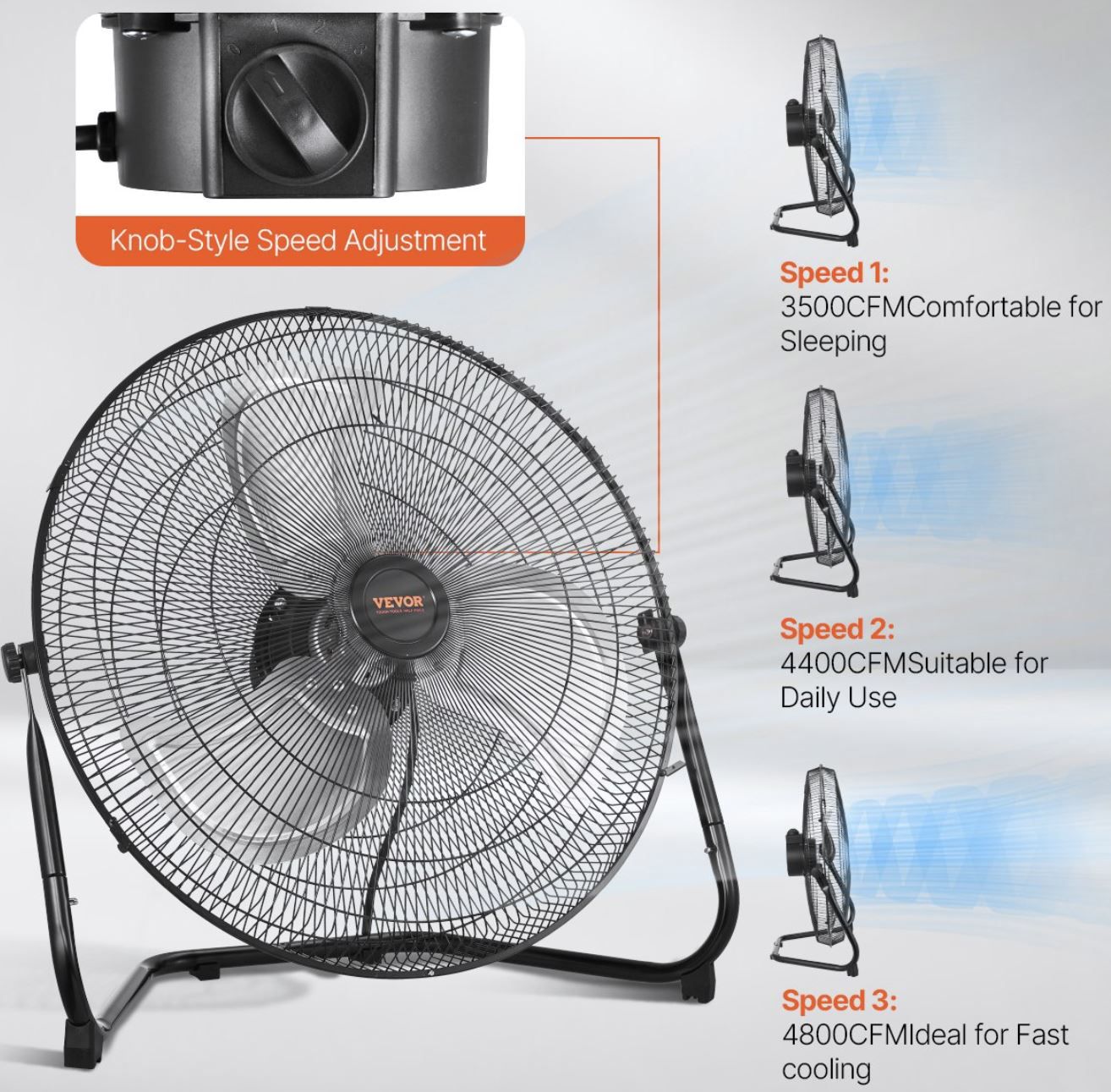 VEVOR 20 Zoll Bodenventilator für 42,99€ (statt 57€)