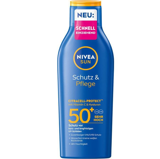 😎 NIVEA SUN Schutz & Pflege Sonnenlotion 200ml LSF 50+ ab 7,51€ (statt 11€)