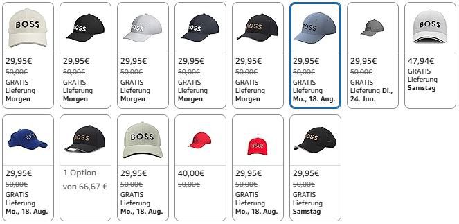 BOSS Basecap US 1   verschiedene Varianten, 100% Baumwolle für 29,95€ (statt 43€)