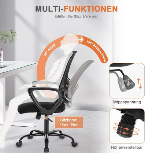 🪑 DUMOS verstellbarer ergonomischer Bürostuhl für 38,24€ (statt 50€)