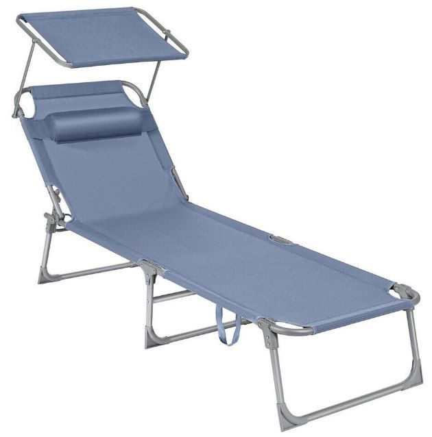 🌞 SONGMICS Sonnenliege mit Sonnenschutz & Kopfkissen für 37,99€ (statt 46€)