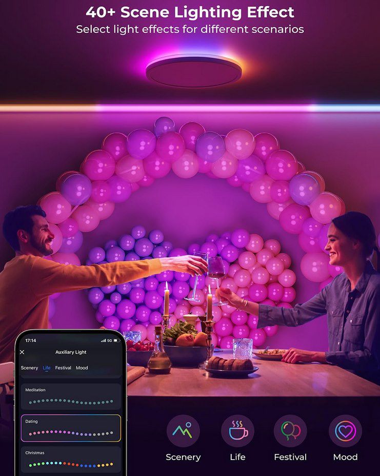 LED RGB Deckenlampe (30cm) mit App Steuerung für 27,49€ (statt 36€)