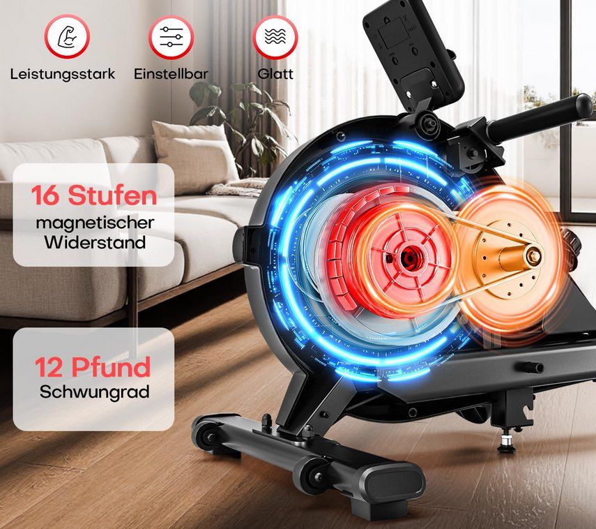 MOSUNY magnetisches Rudergerät mit 16 Widerstandsstufen für 179,99€ (statt 270€)