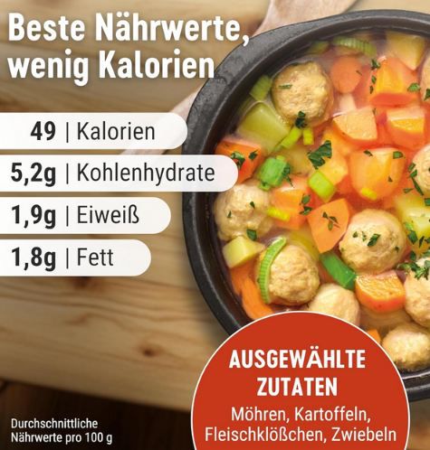 🥕 Dreistern Möhreneintopf mit Fleischbällchen, 400g ab 2€ (statt 3,29€)