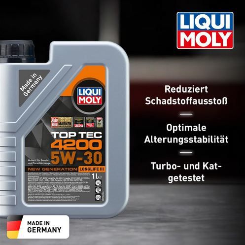 🛢️ 1L Liqui Moly Top Tec 4200 5W 30 New Generation Motoröl für 12,51€ (statt 15€)