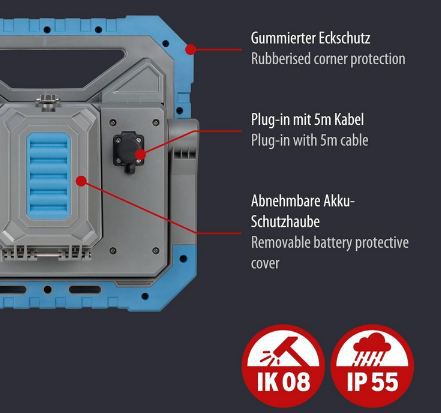 🔥 Brennenstuhl BS 8050 MH Hybrid Akku LED Baustrahler für 59,99€ (statt 165€)