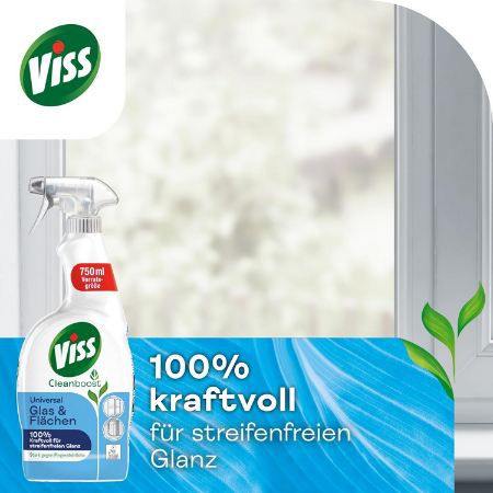 🪟 Viss Cleanboost Universal Glas & Flächen Reiniger, 750ml ab 1,89€ (statt 3€)