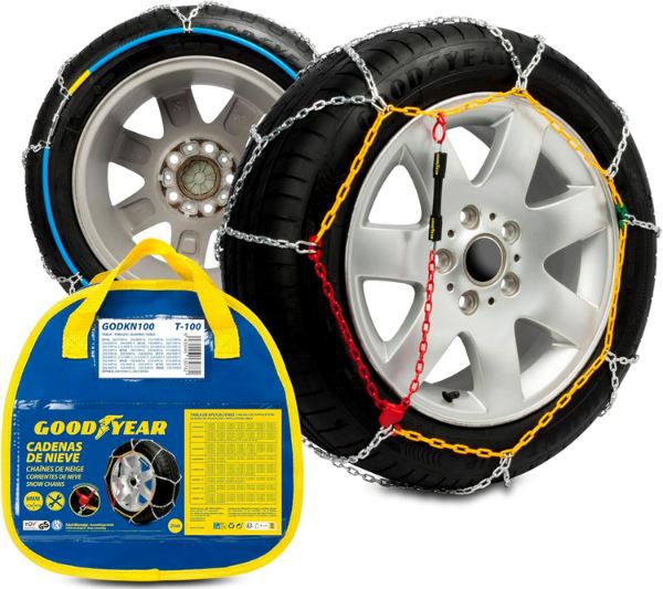 🚗 Goodyear Satz Metall Auto Schneeketten, 2 x 9mm, Gr: 100 für 30,34€ (statt 41€)