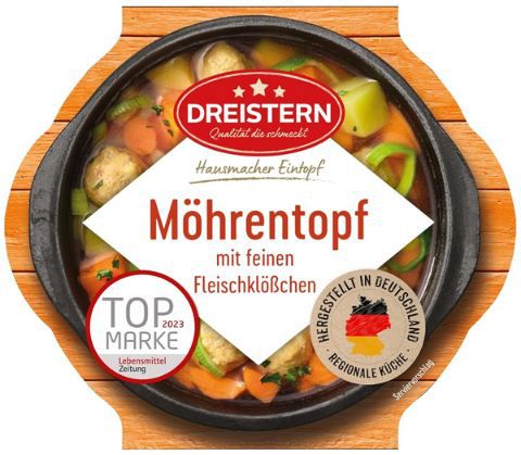 🥕 Dreistern Möhreneintopf mit Fleischbällchen, 400g ab 2€ (statt 3,29€)