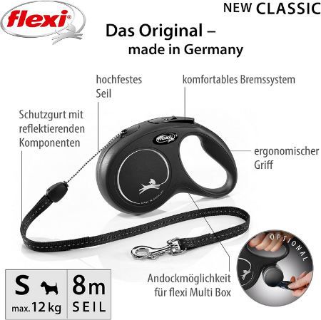 🐕‍🦺 flexi Classic S Roll Leine für Hunde, 8m bis 12kg für 12,79€ (statt 16€)