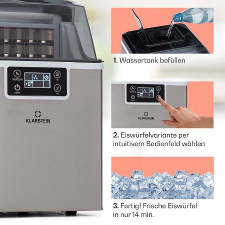 🧊 Klarstein Chios Profi Eiswürfelmaschine, 20kg/24h für 193€ (statt 255€)